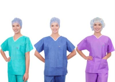 China Dustproof SMS Medical Operating Room Scrubs Uniforms Without Glass Fibres for sale