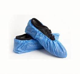 China Protective Overshoe Disposable Foot Covers Anti - Skid Nonwoven Blue Color for sale