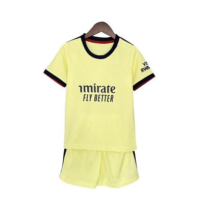 China Arsenal High Quality QUICK DRY Wearable Yellow Kids Sports Soccer Jersey Away Sets Youth Football Tank Top for sale