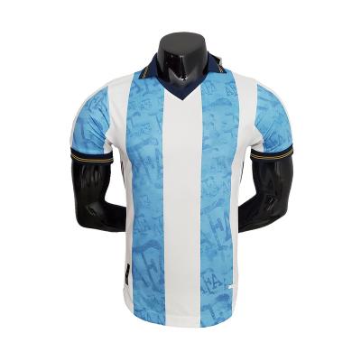 China Shirts & Tops Mens Argentina Players Version Special Edition Blue & White Breathable Soccer Jersey for sale