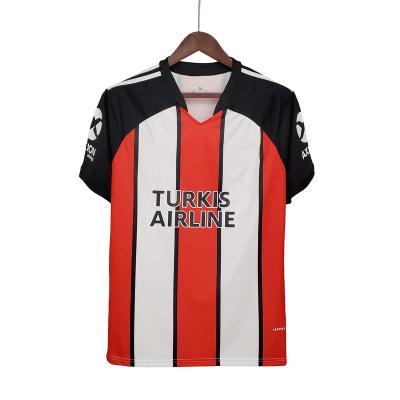 China Shirts & Complete Riverbe-D Third Away Football Bestselling Breathable Red And White Striped Tank Top for sale