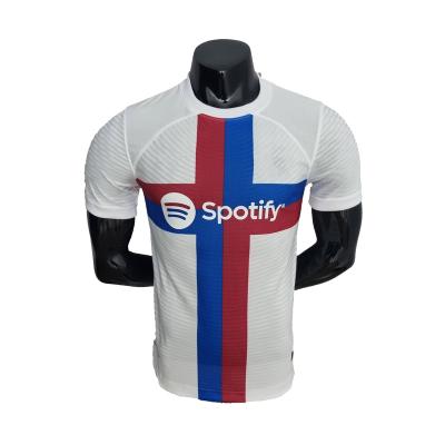 China Best Selling Breathable Player Version Crew Neck Comfort Barcelona Quick Dry White Soccer Jersey for sale