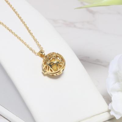 China C1JX Minimalism Design CLASSIC Dwelling Solid Incense Aromatherapy Bead 925 Sterling Silver Custom Gold Plated Necklace Pendants for sale