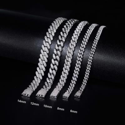 China Hiphop UGB Dwelling Different Size Direct Wholesale Moissanite 925 Sterling Silver Cuban Link Bracelet Carat Fine Jewelry Factory for sale