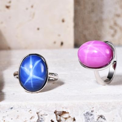 China A225R 925 Sterling Silver Red Blue Color Jewelry Dwelling Classic CLASSIQUE Ring Wholesale Stud Pure Silver Stone Ring for sale