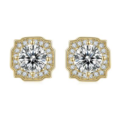 China Wholesale VVS Moissanite Diamond Stone Ladies Solid Gold CLASSIC Remaining Custom Earrings Jewelry Jewelry for sale