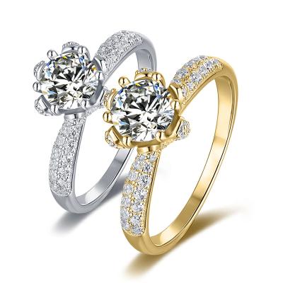 China Remaining CLASSIC Solid Gold 18K 1Ct Moissanite Jewelry Rings Custom High Quality Women Jewelry Factory OEM ODM for sale