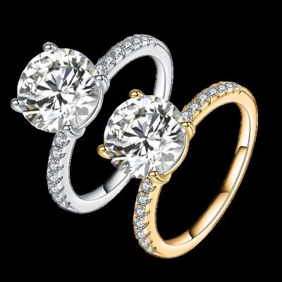 China Price E-F Remaining CLASSIC Color Round Moissanite Diamond Eternity Engagement Wedding Solid 14K 18K Gold Rings for sale