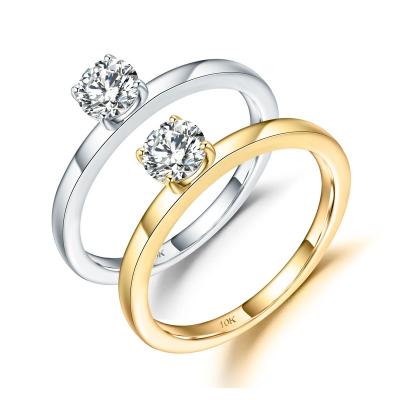 China Pure Remaining FASHIONABLE Gold Solitaire Moissanite Wedding Ring Diamond Engagement Ring Classic Designs 9K 10K 14K 18K for sale