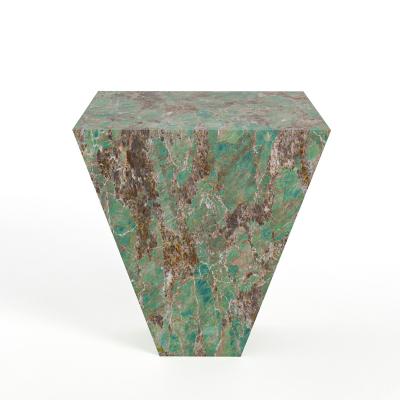 China Durable Marble Side Table For Living Room Geomatric Table Top Geometric Marble Table for sale