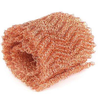 China No ductivity 4 wire knitted copper wire mesh magnatic and good for distillation copper packing column packing for sale