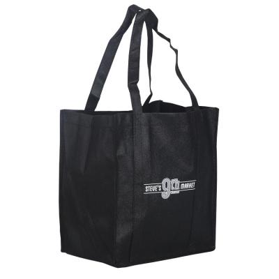 China Wholesale Recyclable Eco Friendly Custom Shopping Tote Bag Black Reusable Non Woven Bag for sale