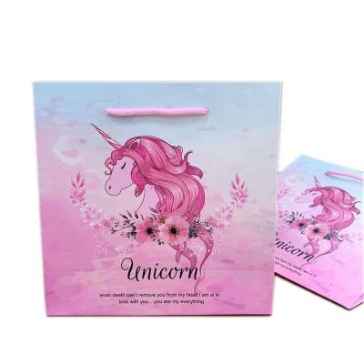 China Materials Hot Sales Recycled Square Pink Packaging Fancy Gift Bags Custom Small Paper Bags for sale