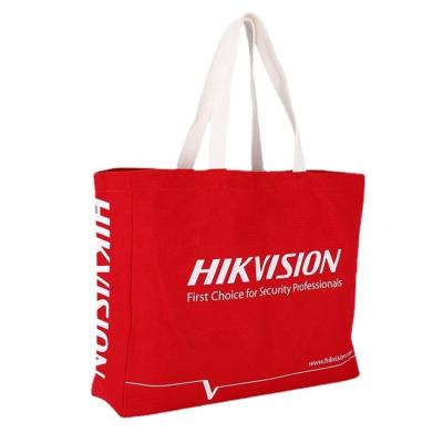 China Reusable Grocery Women Cotton Canvas Bag Foldable Thick Red Shopping Eco Friendly Tote Bag for sale