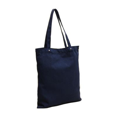 China Eco Friendly Reusable Navy Cotton Blank Single Bag Ready To Ship Dark Blue Customized Canvas Tote Bag for sale