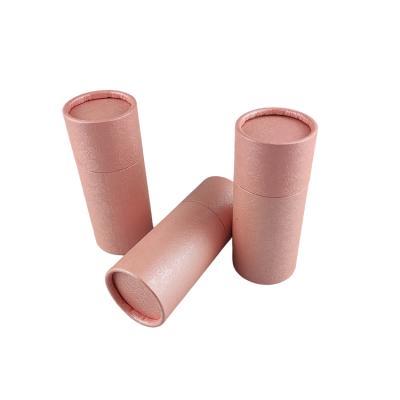 China Biodegradable Pink Empty Cardboard Deodorant packaging Containers paper canister for sale