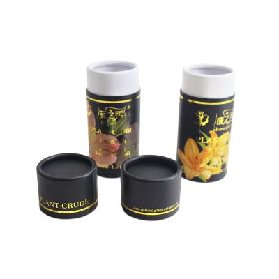 China Luxury Black Cosmetic Beauty Packaging Paper Tube Cylinder Packaging for sale