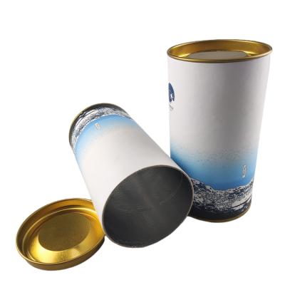 China Wholesale customize paper round packaging metal lid powder paper tube for sale