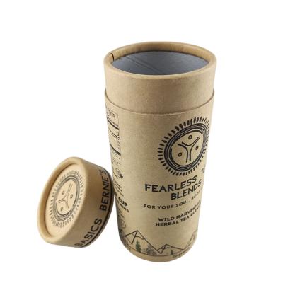 China Nice style personalized design kraft paper canister cardboard round tea paper tube box with aluminium lining for sale