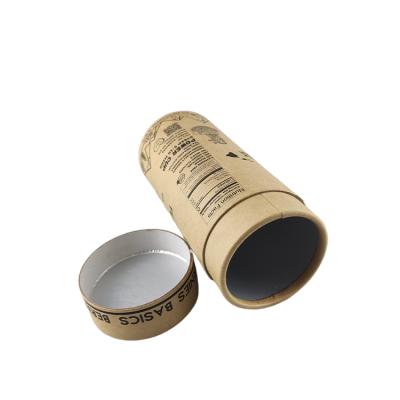 China Eco Friendly Biodegradable Round Kraft Paper Box Tea Packaging Box Cylinder Gift Cardboard Tube Aluminium Liner for sale