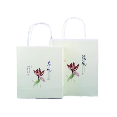 China Wholesale Printed Custom Logo Kraft Paper Gift Bag Paper Shopping Bag With Handle for sale