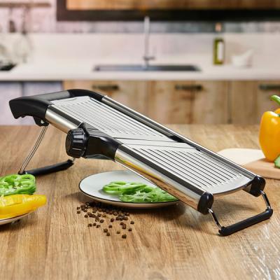 China Kitchen Stainless Steel Stocked Adjustable Vegetable Potato Chips Slicer for sale