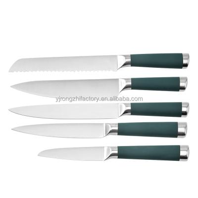 China Viable Wholesale 6 Pieces Knife Sets Stainless Steel German Hollow Handle Kitchen Knife Set With Block for sale