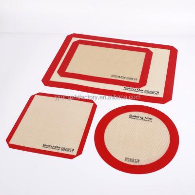 China Viable Wholesale Silicone Baking Mats Macaron Pastry Baking Safe Cookie Bake Set Of 5 Food Grade Mats Nonstick Reusable Food Liners for sale