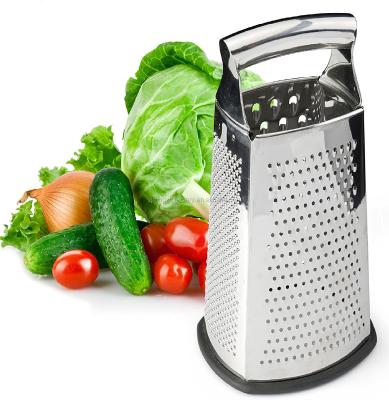 China Wholesaler Metal Multifunctional Stainless Steel Grater 4 Sided 9 Inch Large Grater For Ginger And Parmesan Vegetables for sale