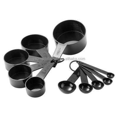 China Viable Wholesale 10 Pcs Plastic Measuring Cups And Spoons Set For Baking And Cooking Measuring Tool Kit for sale