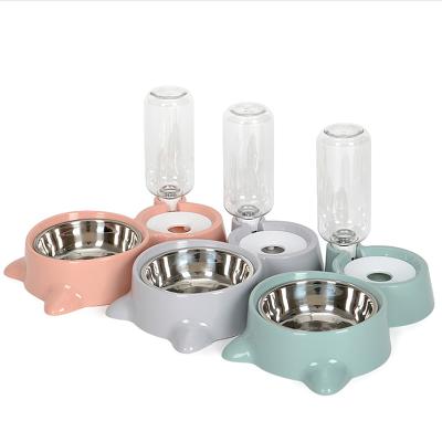 China Automatic Automatic Pet Cat Dog Feeder Rolls Water Dispenser Kitten Drinking Bowl Dogs Feeder for sale