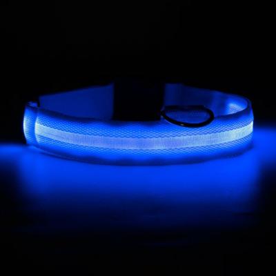 China Flashing Lights Nylon LED Pet Collar Night Safety Glow In The Dark Luminous Dog Leash Collars Fluorescent Pet Products for sale