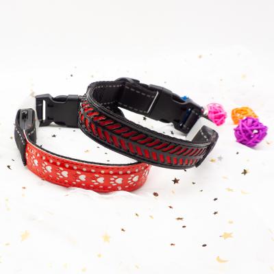 China Pet Reflective Adjustable Collar Anti-lost Collar Embossed Luminous LED Collar For Pet s Available In Color M Size for sale