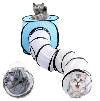 China Cat Tunnel Tube Kitty Folding Tunnel Stocked Bored Cat Pet Toys for sale