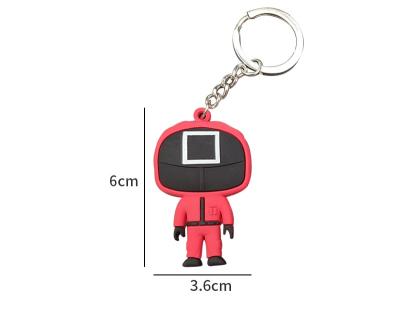 China Cute New Squid Carabiner Key Chain Game PVC Key Chain Charm Figure Doll Popular Korean Acrylic Pendant Toy Keychains Accessories Manufacturers for sale