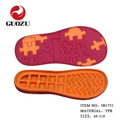 China Nice Design TPR Kids Sandal Soles Kids Shoe Outsole for sale