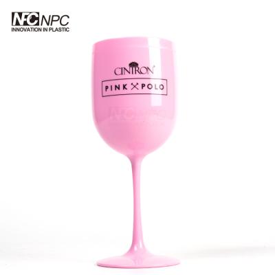 China CLASSIC Pink Colored Plastic Wine Glasses For Party&events for sale