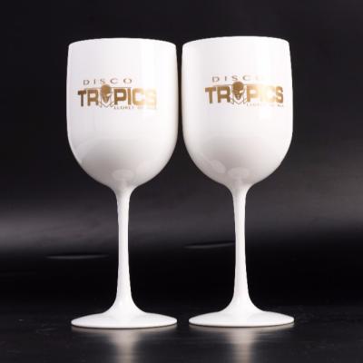 China Unbreakable White Acrylic Champagne Glass With Customized Logo For Bar / Clubs for sale