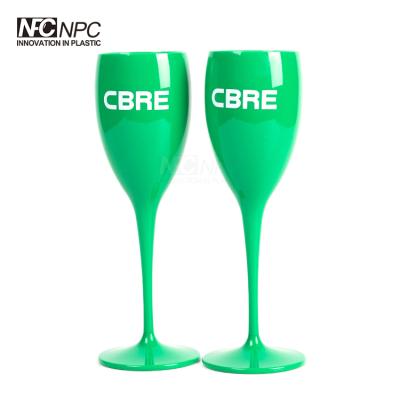 China Clear& Shatterproof Colorful Clear Acrylic Plastic Ware Champagne Glass Flutes for sale