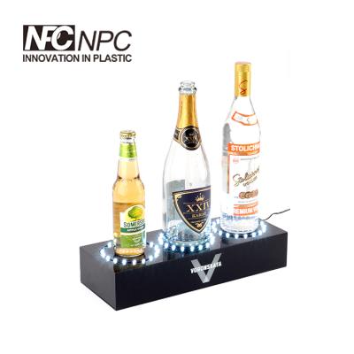 China Multi Color Acrylic LED Wine Display Glorifier For 3pcs Vodka/Beer/Champagne Bottles BG-4 for sale