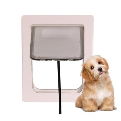 China New 4-Way Brown Plastic Viable Black White Durable Flap Pet Door Cat Door for sale