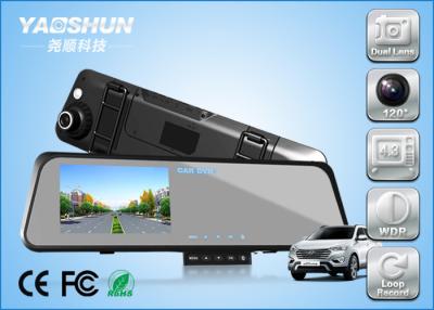 中国 二重レンズ HD のダッシュ カム背面図ミラー マイクロ USB 2 チャネル車 DVR 販売のため