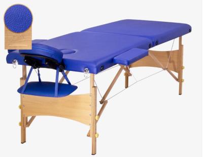 China Wooden legs with metal frame portable massage table in 2 sections for sale