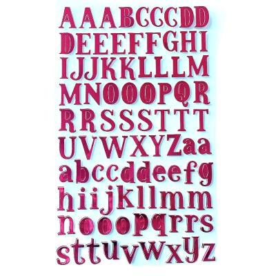 China Decorative Sticker Ready to Ship Premium Glossy Red Rose PU Alphabet Sticker Letter, Set of 2 Sheets for sale