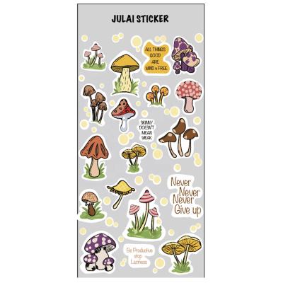 China Cute Kawaii Decorative Sticker Mushroom Sticker For Bottle Or Diy Crafts Foil Sticker Sheet Supplier for sale