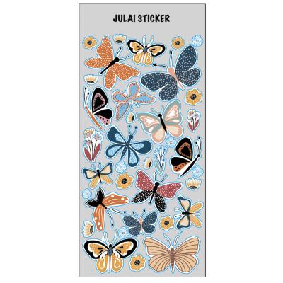 China Decorative Sticker Ready To Ship Wholesale Kiss Cut Assemble Fabric Felt Sticker Butterfly Sticker Sheet Supplier for sale