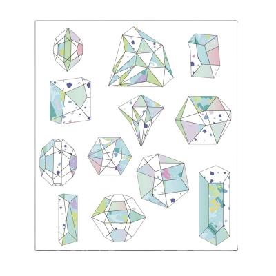 China Wholesale Creative Decorative Sticker Decals 12 packs/pack Matte Diamond Vinyl Stickers Confetti Cute Kawaii Lovely With PVC Vinyl Material for sale