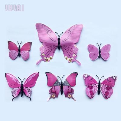 China Recyclable Butterfly WallStickers PVC 3D Butterflies Magnet Butterfly Wall Stickers 3D WALL STICKER For Home Decoration for sale