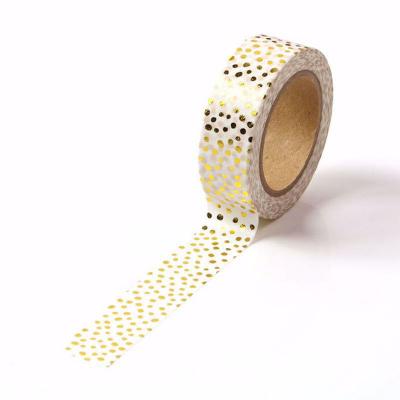 China Decorative Sticker Tape Foiled Dot Planner 15mm 10m Washi Tape Custom Printing Washi Tape for sale