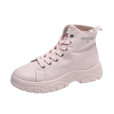 China Fashion Trend Autumn Winter Women's Dr. Marten Boots Lace Up Canvas Casual Boots for sale